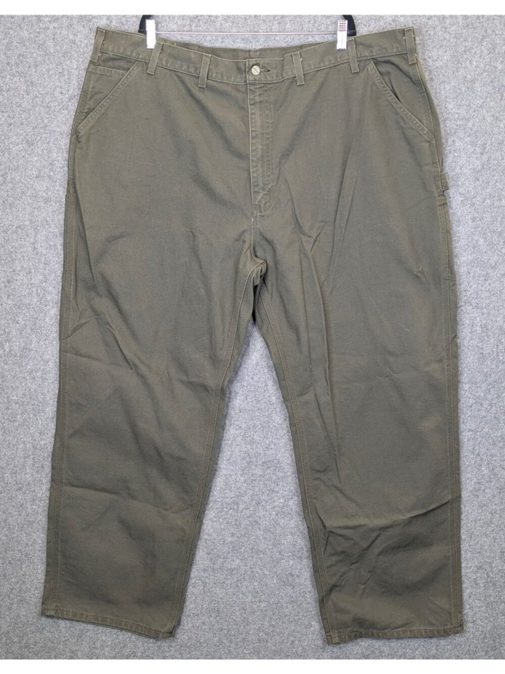 New Carhartt B136 Double Front Work Dungaree Mens 48x32 Green Washed Duck Pants